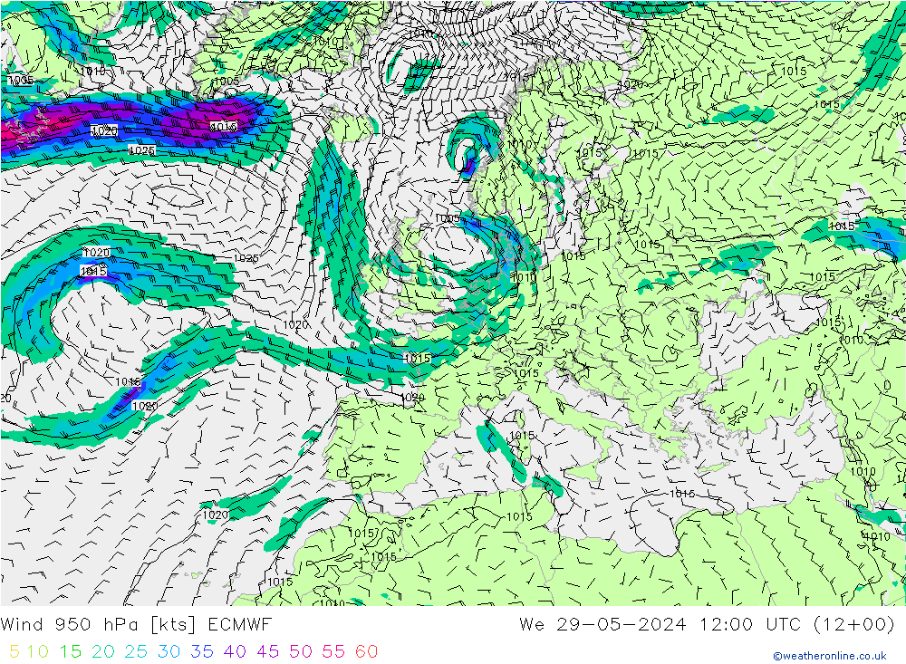  950 hPa ECMWF  29.05.2024 12 UTC