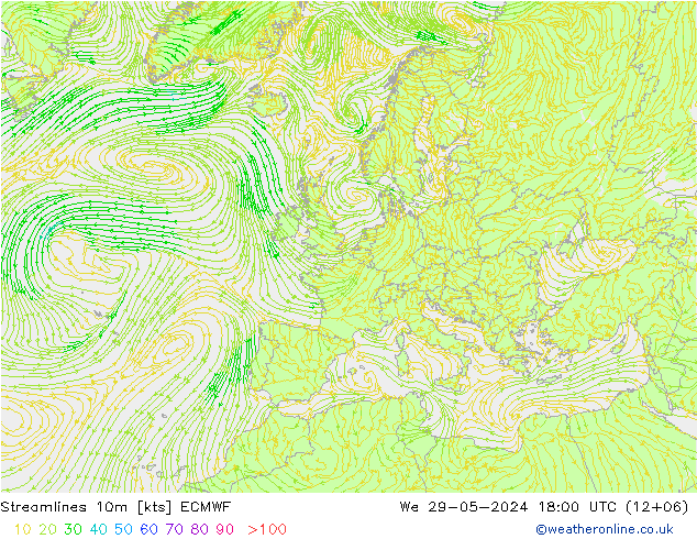 Rüzgar 10m ECMWF Çar 29.05.2024 18 UTC