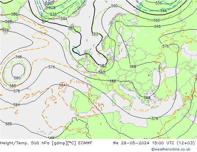 Géop./Temp. 500 hPa ECMWF mer 29.05.2024 15 UTC