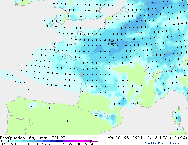 Z500/Rain (+SLP)/Z850 ECMWF Mi 29.05.2024 18 UTC