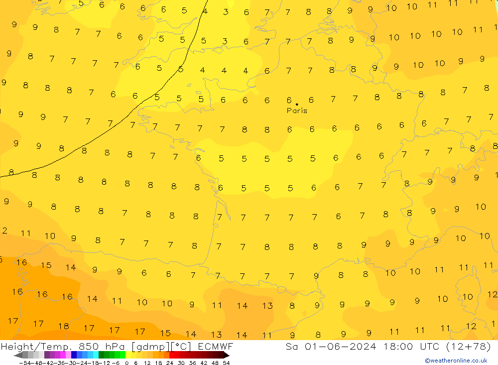 Z500/Rain (+SLP)/Z850 ECMWF sam 01.06.2024 18 UTC