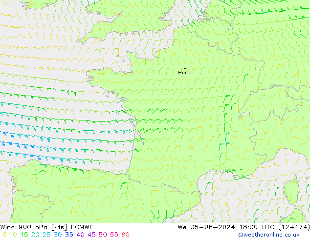 Wind 900 hPa ECMWF We 05.06.2024 18 UTC