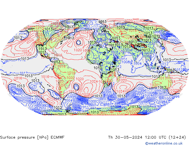 приземное давление ECMWF чт 30.05.2024 12 UTC