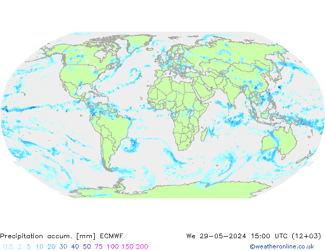 Precipitation accum. ECMWF We 29.05.2024 15 UTC