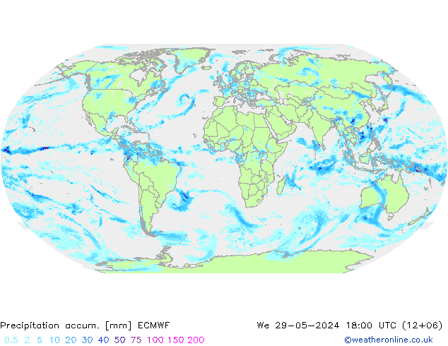 Precipitation accum. ECMWF St 29.05.2024 18 UTC