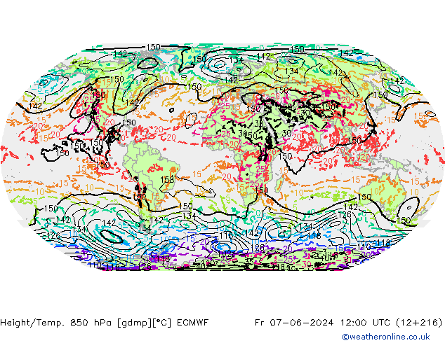 Height/Temp. 850 hPa ECMWF pt. 07.06.2024 12 UTC