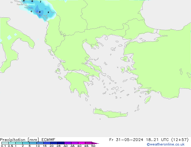 Precipitation ECMWF Fr 31.05.2024 21 UTC