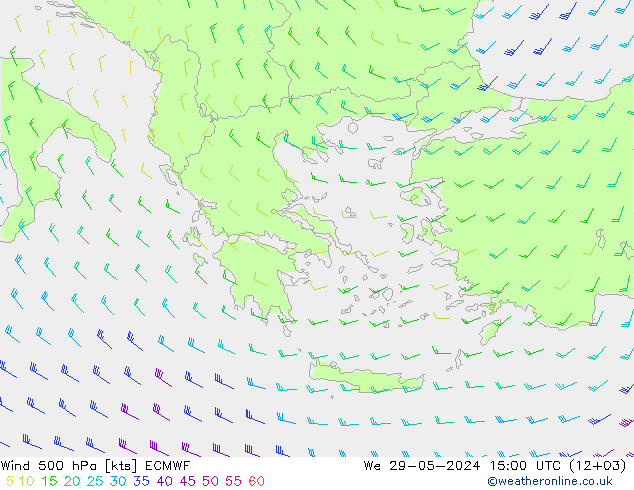 Vento 500 hPa ECMWF Qua 29.05.2024 15 UTC