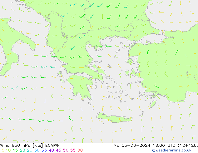 wiatr 850 hPa ECMWF pon. 03.06.2024 18 UTC