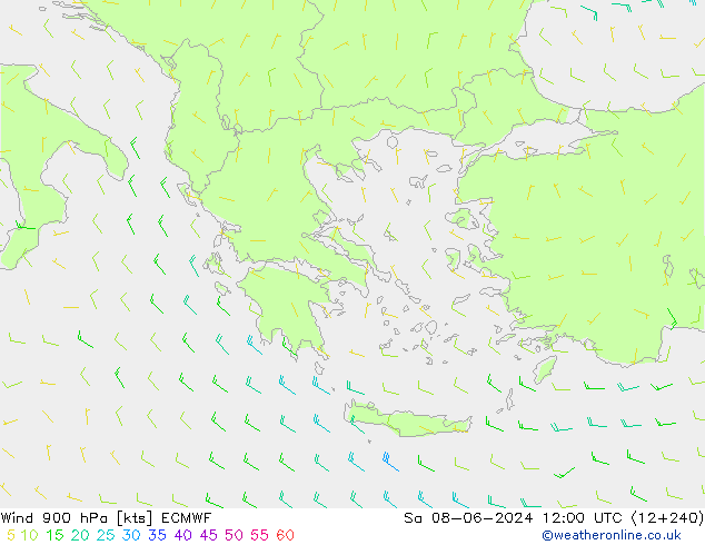 Wind 900 hPa ECMWF So 08.06.2024 12 UTC