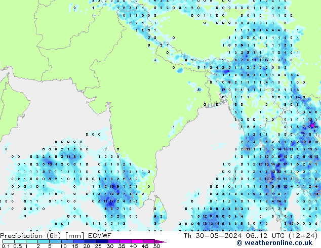 Z500/Rain (+SLP)/Z850 ECMWF Th 30.05.2024 12 UTC