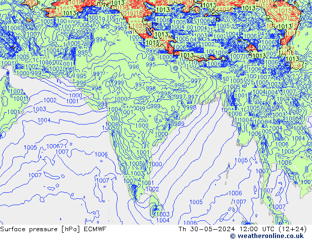 pression de l'air ECMWF jeu 30.05.2024 12 UTC