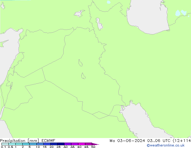 Srážky ECMWF Po 03.06.2024 06 UTC