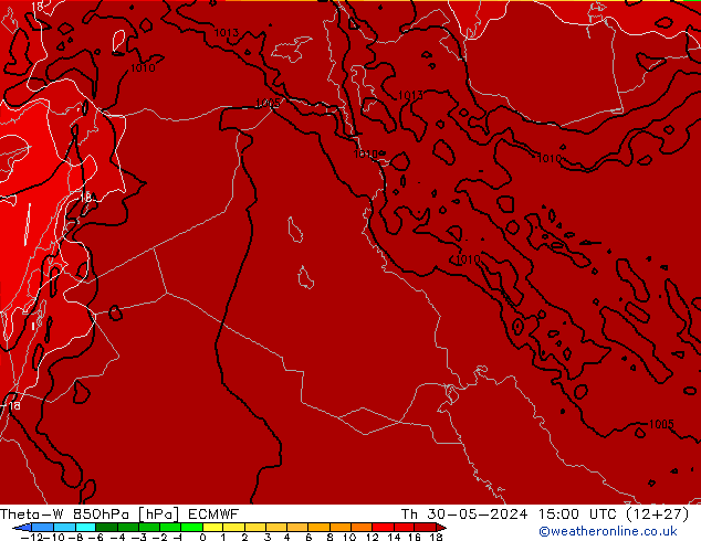 Theta-W 850hPa ECMWF gio 30.05.2024 15 UTC