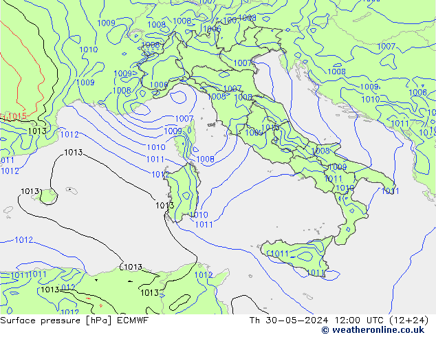 Yer basıncı ECMWF Per 30.05.2024 12 UTC