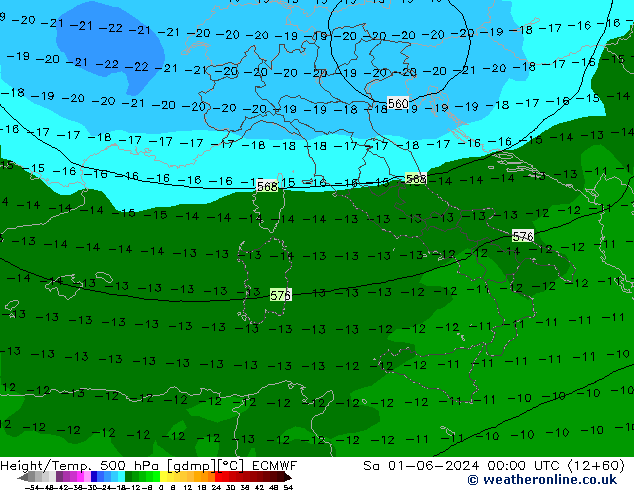 Z500/Rain (+SLP)/Z850 ECMWF Sa 01.06.2024 00 UTC