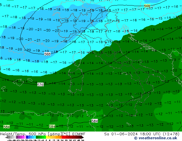 Z500/Rain (+SLP)/Z850 ECMWF So 01.06.2024 18 UTC