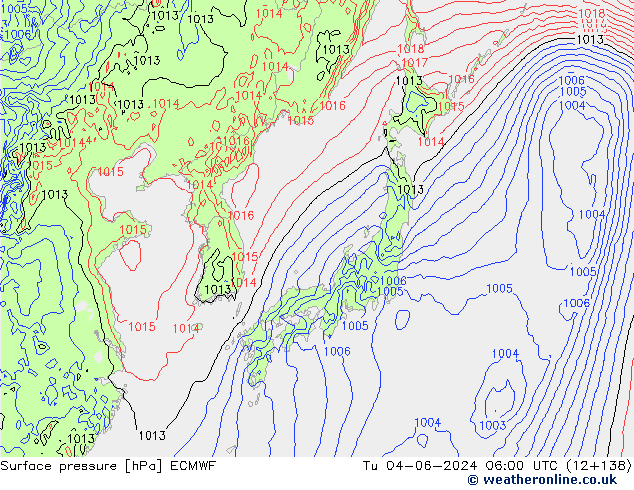 ciśnienie ECMWF wto. 04.06.2024 06 UTC