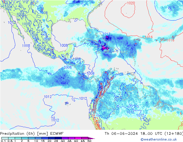 Z500/Rain (+SLP)/Z850 ECMWF czw. 06.06.2024 00 UTC