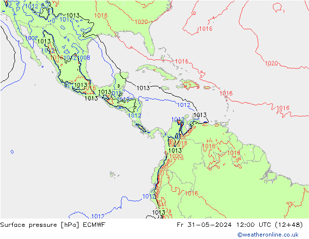 Pressione al suolo ECMWF ven 31.05.2024 12 UTC