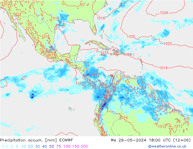 Precipitation accum. ECMWF Qua 29.05.2024 18 UTC