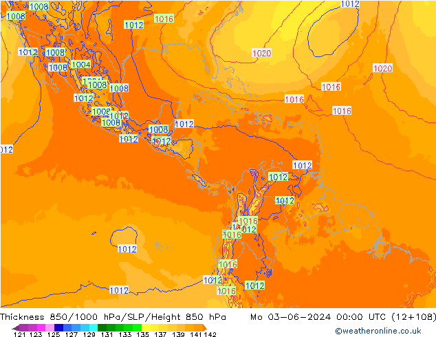 Thck 850-1000 hPa ECMWF Po 03.06.2024 00 UTC