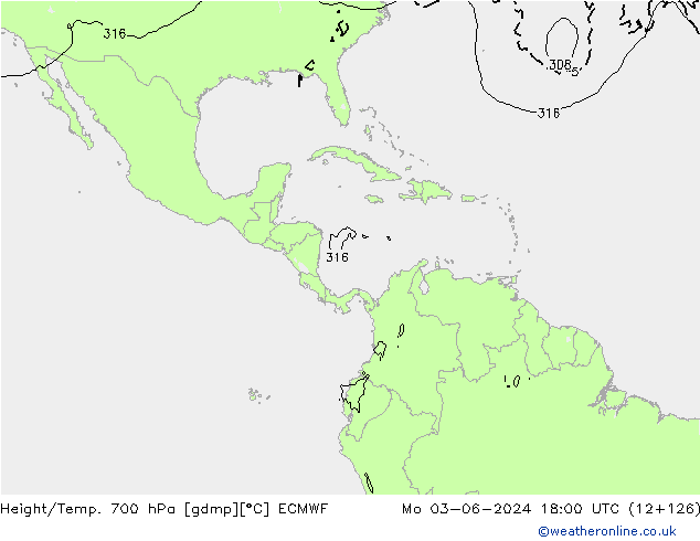 Hoogte/Temp. 700 hPa ECMWF ma 03.06.2024 18 UTC