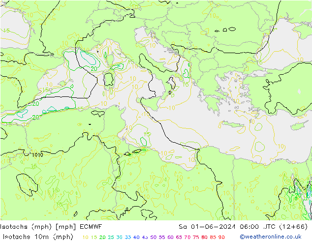 Isotachs (mph) ECMWF So 01.06.2024 06 UTC