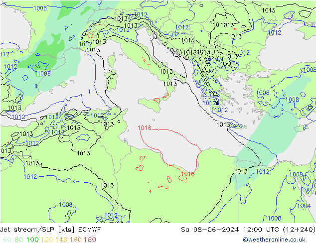 Courant-jet ECMWF sam 08.06.2024 12 UTC