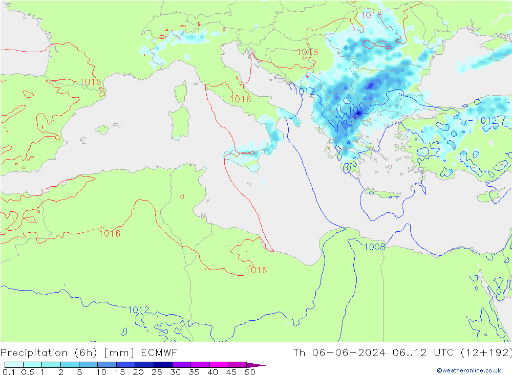 Z500/Rain (+SLP)/Z850 ECMWF  06.06.2024 12 UTC