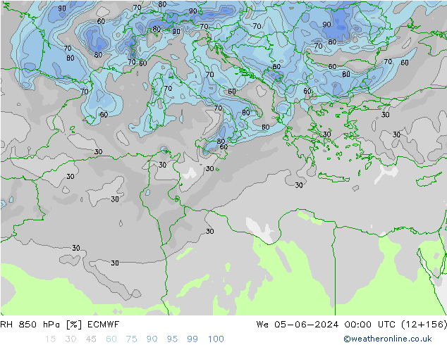 RH 850 hPa ECMWF We 05.06.2024 00 UTC