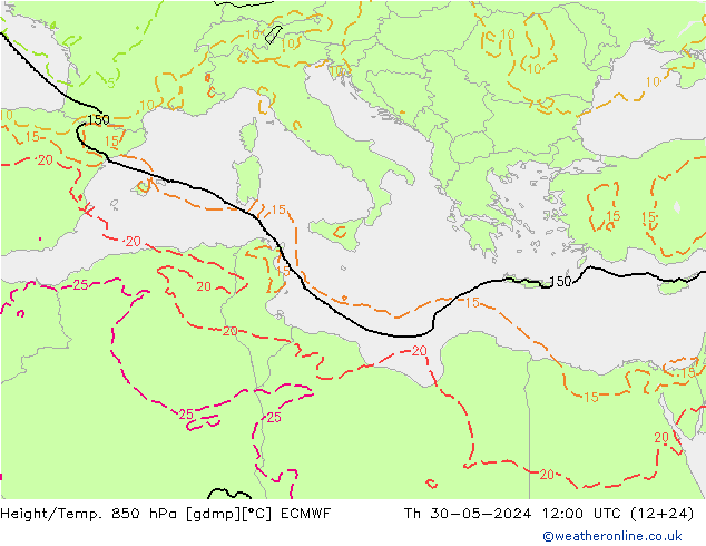 Z500/Regen(+SLP)/Z850 ECMWF do 30.05.2024 12 UTC