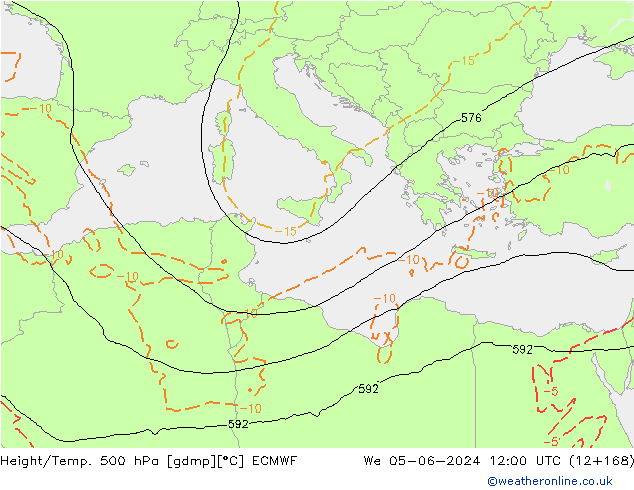 Z500/Rain (+SLP)/Z850 ECMWF mié 05.06.2024 12 UTC