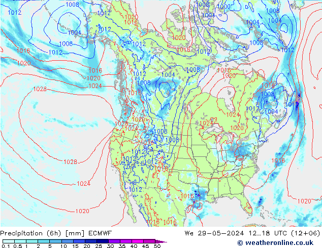 Z500/Rain (+SLP)/Z850 ECMWF śro. 29.05.2024 18 UTC