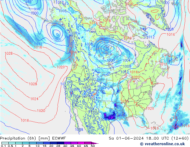 Z500/Rain (+SLP)/Z850 ECMWF Sa 01.06.2024 00 UTC