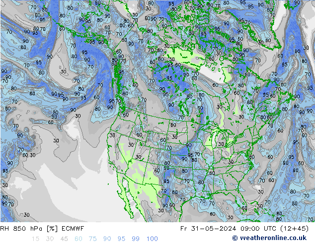 RH 850 hPa ECMWF  31.05.2024 09 UTC