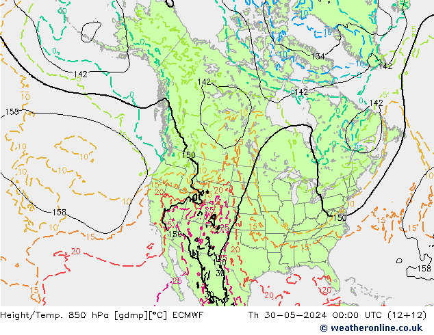 Z500/Rain (+SLP)/Z850 ECMWF Th 30.05.2024 00 UTC