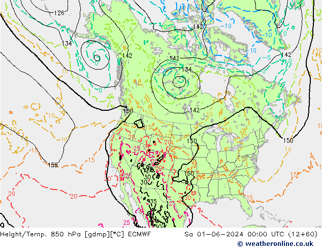 Z500/Rain (+SLP)/Z850 ECMWF Sa 01.06.2024 00 UTC