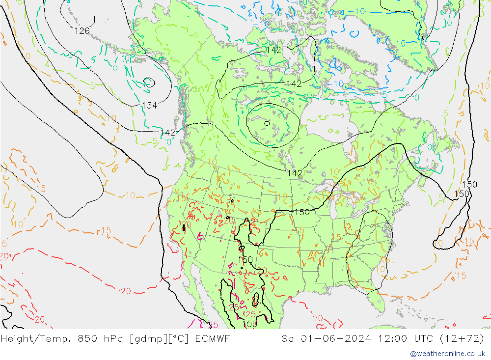 Z500/Rain (+SLP)/Z850 ECMWF sab 01.06.2024 12 UTC