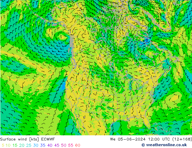 Surface wind ECMWF St 05.06.2024 12 UTC