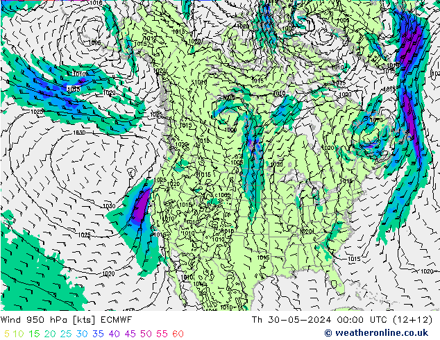  950 hPa ECMWF  30.05.2024 00 UTC