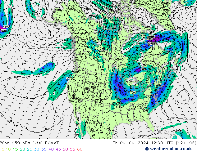 Wind 950 hPa ECMWF Do 06.06.2024 12 UTC