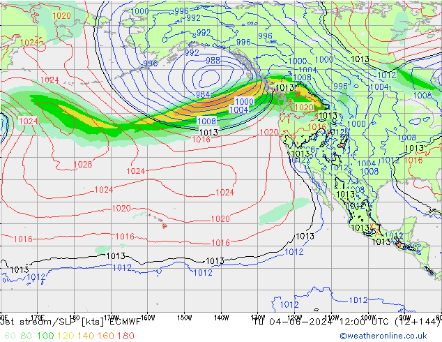 Corriente en chorro ECMWF mar 04.06.2024 12 UTC