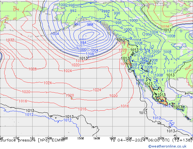 Presión superficial ECMWF mar 04.06.2024 06 UTC