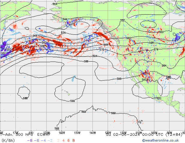 T-Adv. 500 hPa ECMWF Ne 02.06.2024 00 UTC