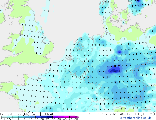 Z500/Rain (+SLP)/Z850 ECMWF Sa 01.06.2024 12 UTC