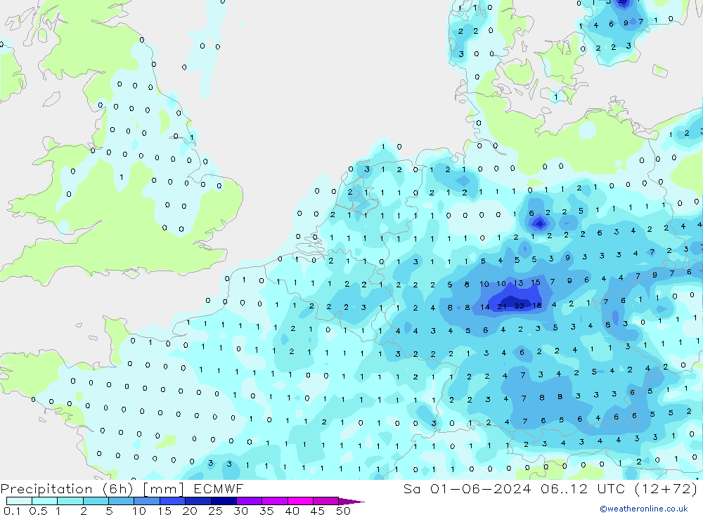 Z500/Rain (+SLP)/Z850 ECMWF Sa 01.06.2024 12 UTC