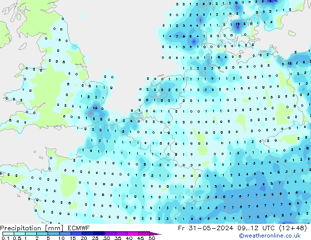 precipitação ECMWF Sex 31.05.2024 12 UTC