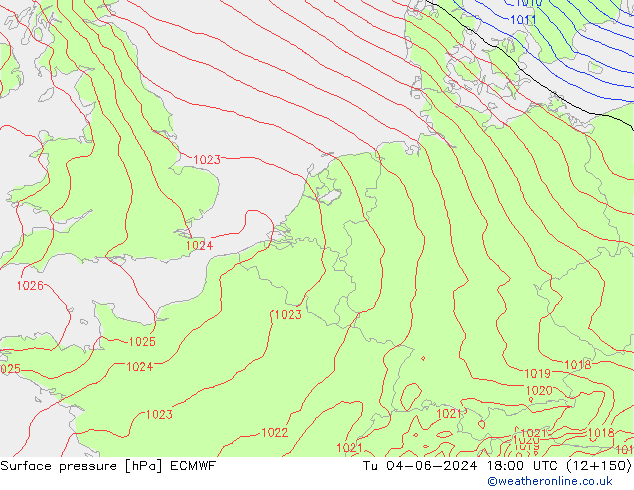 pression de l'air ECMWF mar 04.06.2024 18 UTC