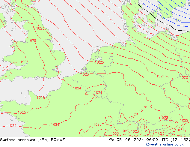 ciśnienie ECMWF śro. 05.06.2024 06 UTC